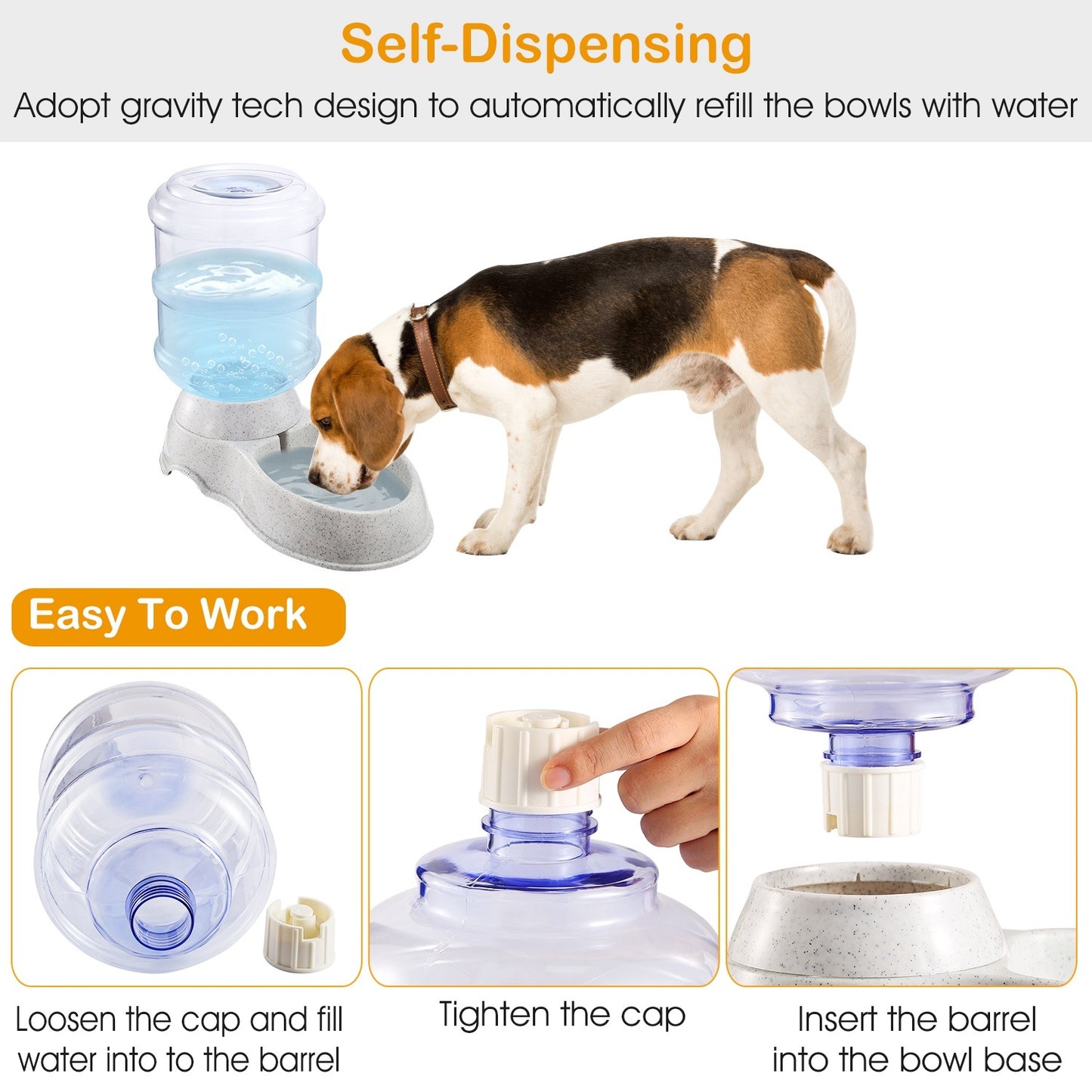 3.5L 1Gal Pet Water Dispenser Self