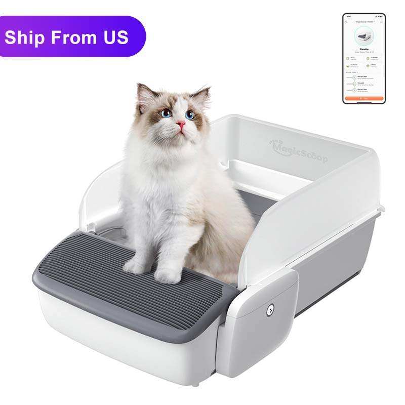 Cat Litter Box Self-cleaning Open