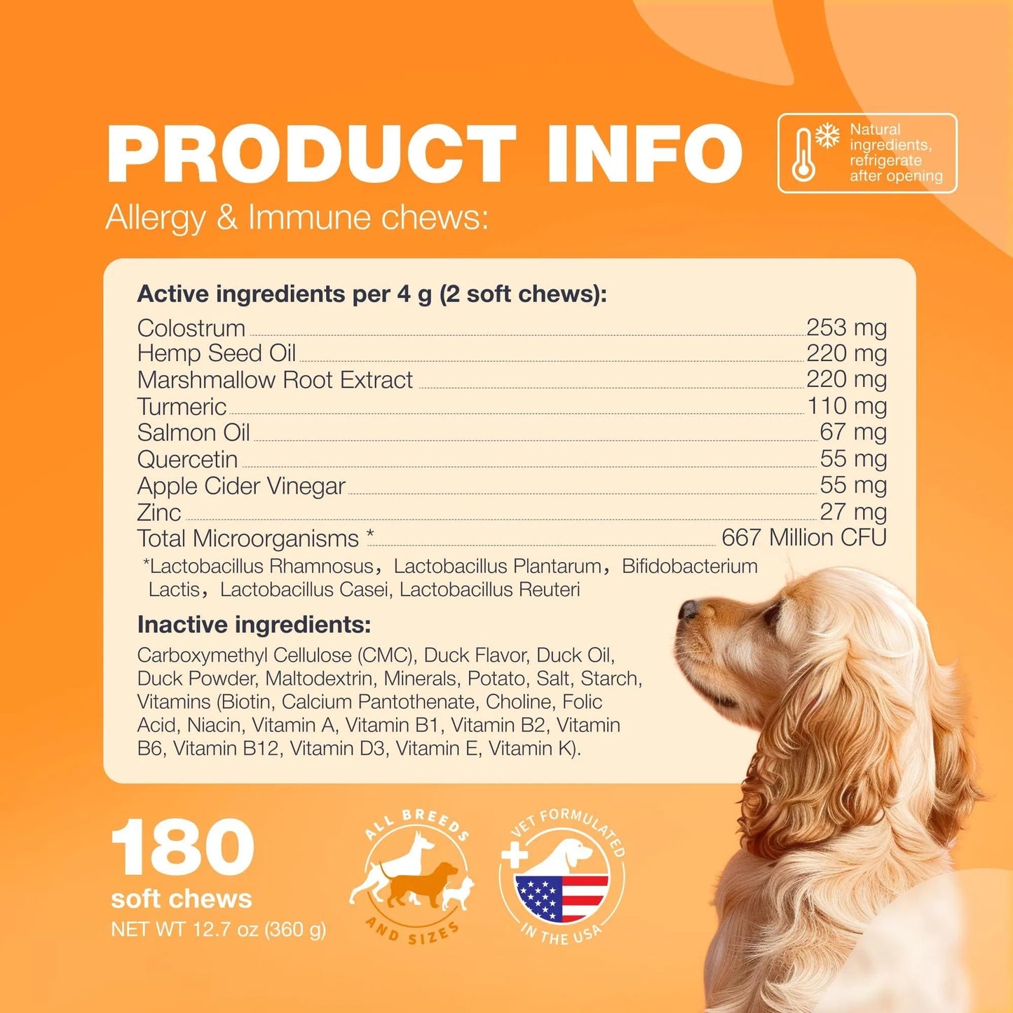 Dog Allergy Relief Chews – Itch & Skin Support with Salmon Oil, Immune Boost, Hot Spot & Seasonal Allergy Aid.