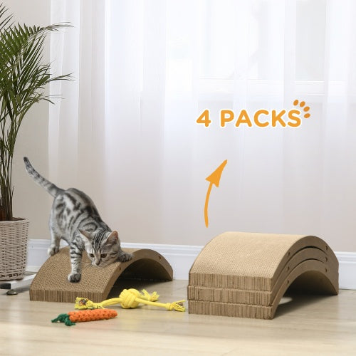 PawHut Cat Scratching Board, 4 Pack