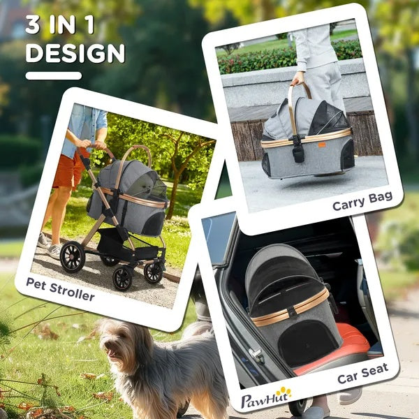 3 In 1 Dog Stroller With Detachable